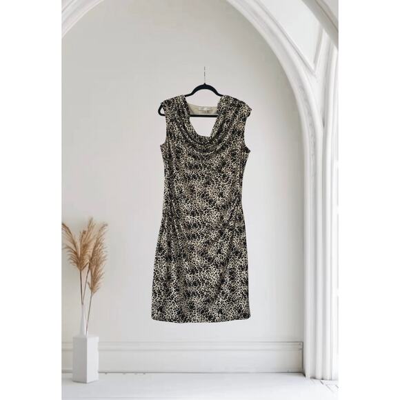 Larry Levine Animal Print Dress Sleeveless Knee Lenght Size Large - Picture 1 of 7